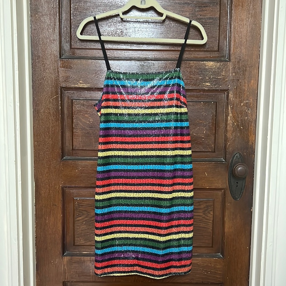 Rainbow sequin dress